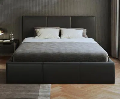 Manželská postel 140x200 cm VIP se zdvižným roštem ČERNÁ