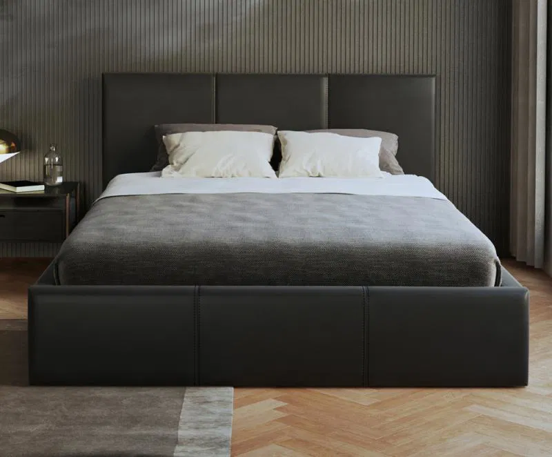 Manželská postel 140x200 cm VIP se zdvižným roštem ČERNÁ