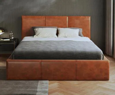 Manželská postel 160x200 cm VIP se zdvižným roštem HNĚDÁ