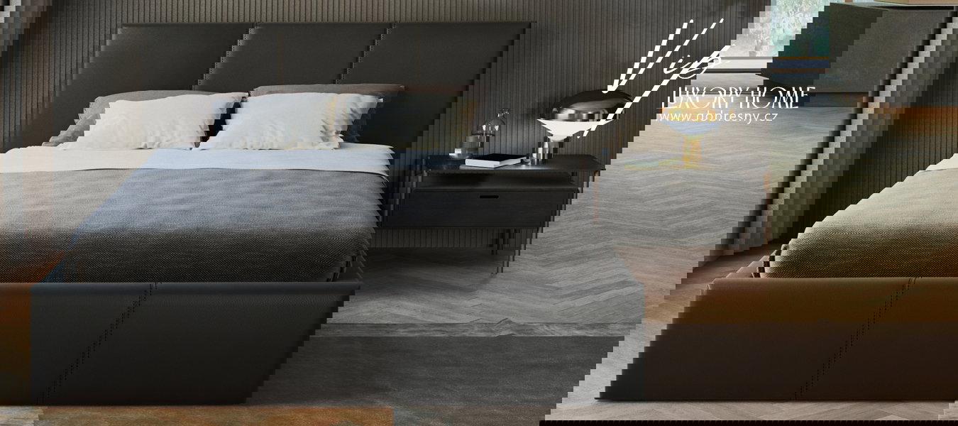 Čalúnená posteľ 160x200 cm VIP so zdvižným roštom ČIERNA