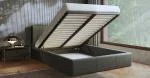 Čalouněná postel 180x200 cm VIP se zdvižným roštem ŠEDÁ