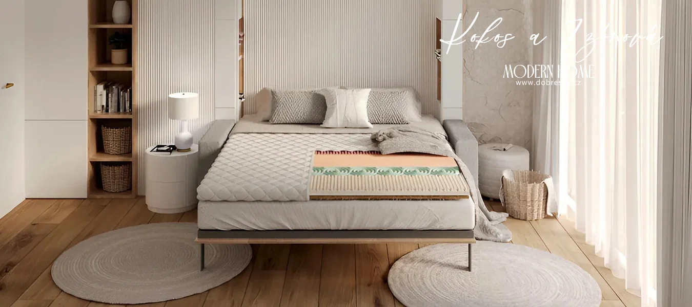 Přistýlka z profilované 7zónové pěny HR H30  a kokosem 130x200cm 5cm