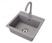 Granitový dřez DON + baterie DECO ŠEDÉ 44,2 x 41,5 x 17,1cm
