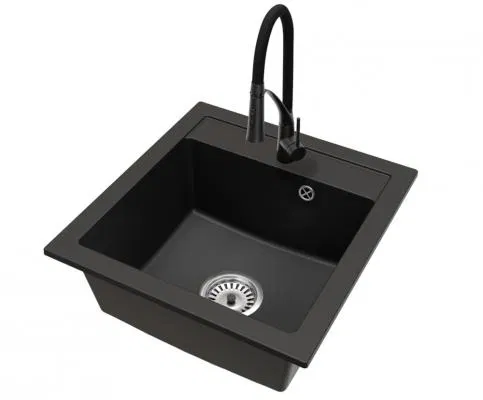 Granitový dřez BIG DON + baterie NEXO ČERNÁ 52 x 49 x 21cm