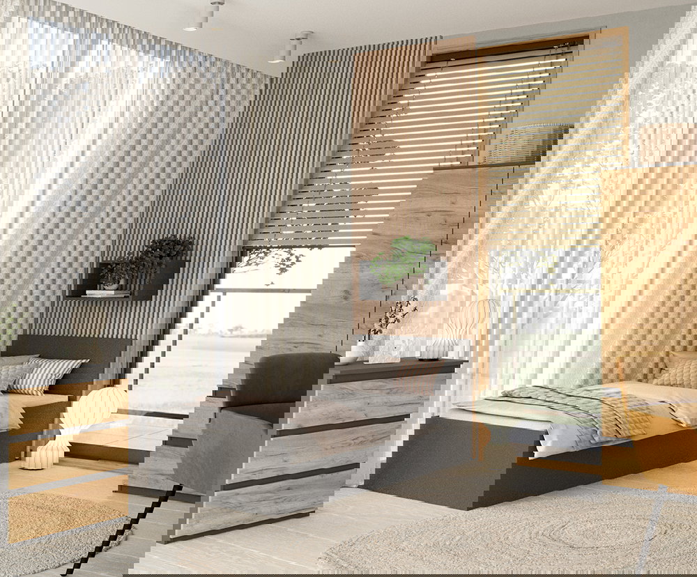 Posteľ PANAMA KLASIK 90x200 + rošt sivá