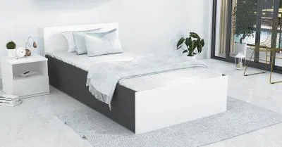 Postel PANAMA KLASIK 90x200 + rošt ŠEDÁ-BÍLÁ