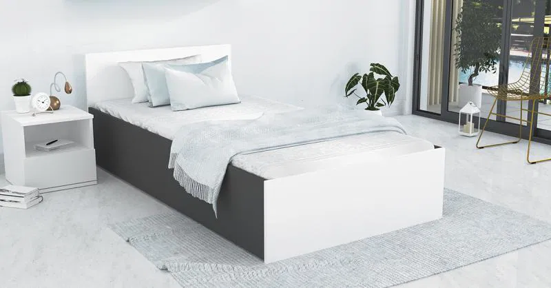 Postel PANAMA KLASIK 90x200 + rošt ŠEDÁ-BÍLÁ