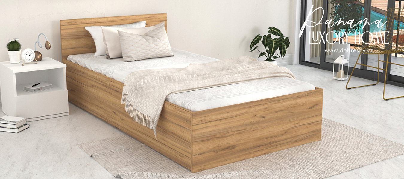 Posteľ PANAMA KLASIK 90x200 + rošt DUB