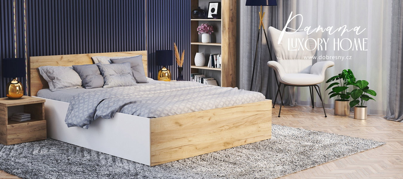 Posteľ PANAMA KLASIK 120x200 + rošt BIELA-DUB