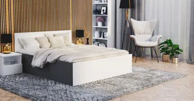 Postel PANAMA KLASIK 120x200 + rošt ŠEDÁ-BÍLÁ