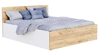 Manželská postel PANAMA KLASIK 140x200 + rošt BÍLÁ-DUB
