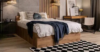 Manželská postel PANAMA KLASIK 160x200 + rošt DUB