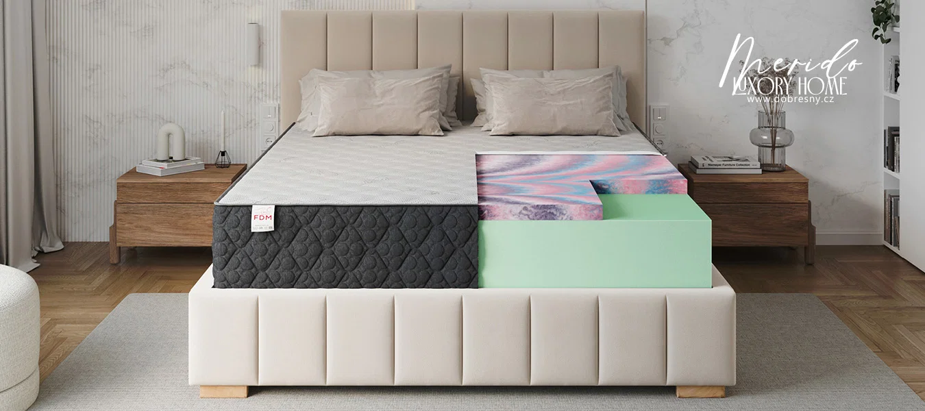 Pěnová matrace MERIDO 120x200 cm HR pěna Silver Care potah 30 cm