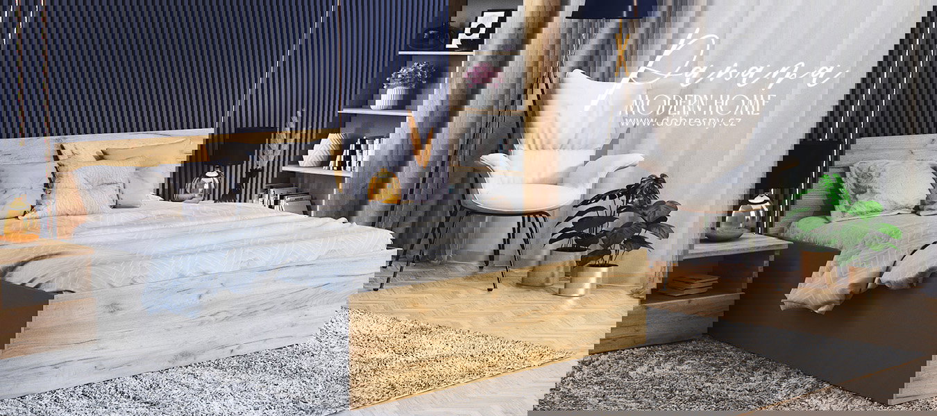 Posteľ PANAMA 120x200 so zdvíhacím dreveným roštom SIVÁ DUB