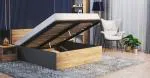 Postel PANAMA 120x200 se zvedacím dřevěným roštem ŠEDÁ DUB