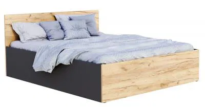 Postel PANAMA 120x200 se zvedacím dřevěným roštem ŠEDÁ DUB