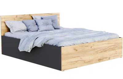 Postel PANAMA 120x200 se zvedacím dřevěným roštem ŠEDÁ DUB