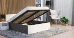 Manželská postel PANAMA 140x200 se zvedacím dřevěným roštem ŠEDÁ BÍLÁ
