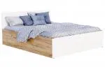 Manželská postel PANAMA 140x200 se zvedacím dřevěným roštem DUB BÍLÁ