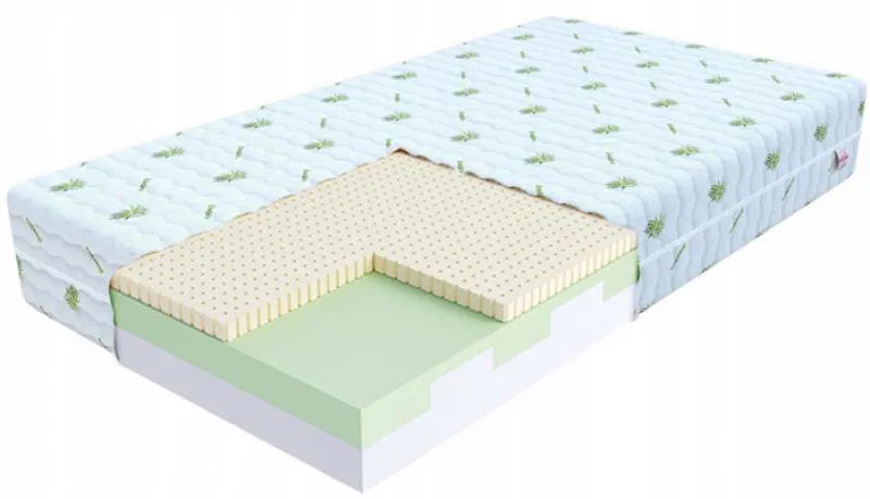 Dětská pěnová matrace BITONTO 90x200 cm s latexem potah Aloe Vera 15cm