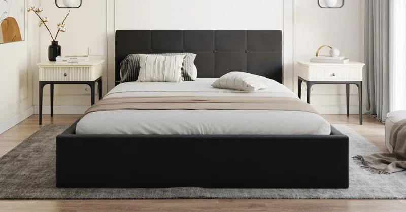 Čalouněná postel 120x200 cm VEGAS PARIS ČERNÁ