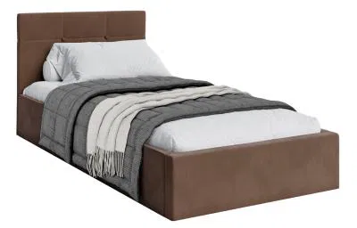 Postel s úložným prostorem 90x200 cm VEGAS VELUR HNĚDÁ