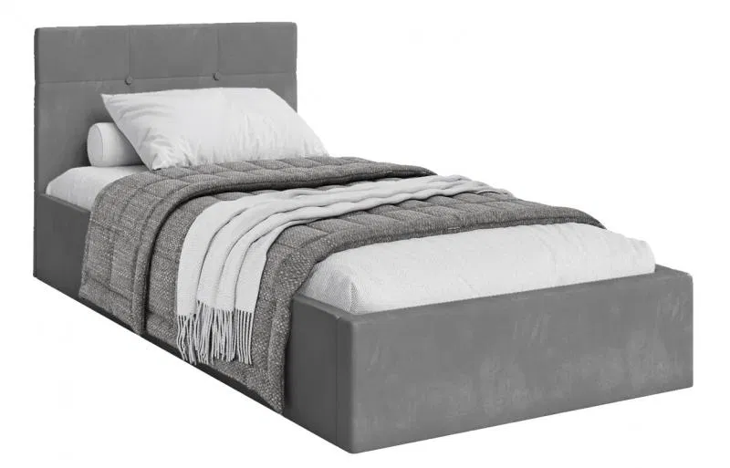 Postel s úložným prostorem 90x200 cm VEGAS VELUR GRAFIT