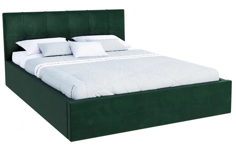 Postel s úložným prostorem 120x200 cm VEGAS VELUR TMAVĚ ZELENÁ