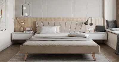 Čalouněná postel 180x200 cm HEAVEN TRINITY KRÉMOVÁ