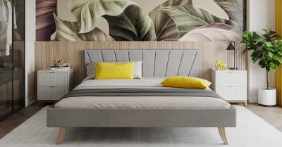 Čalouněná postel 180x200 cm HEAVEN TRINITY ŠEDÁ