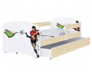 Dětská postel LUKI se šuplíkem DUB SONOMA 160x80 vzor FOTBAL