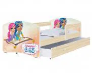 Dětská postel LUKI se šuplíkem DUB SONOMA 160x80 vzor ADVENTURE GINS