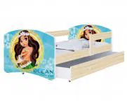Dětská postel LUKI se šuplíkem DUB SONOMA 160x80 vzor OCEAN PRINCESS