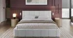Čalouněná postel 140x200 cm EMMA Bílá s roštem