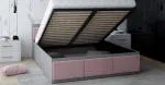 Manželská postel PANAMA T 120x200 se zvedacím kovovým roštem ŠEDÁ RŮŽOVÁ