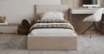 Čalouněná postel RINO 90x200 cm s kovovým roštem krémová