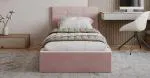 Čalouněná postel RINO 90x200 cm s kovovým roštem světle růžová