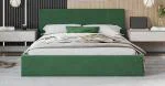 Čalouněná postel RINO 140x200 cm s kovovým roštem zelená