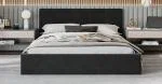 Čalouněná postel RINO 180x200 cm s kovovým roštem černá