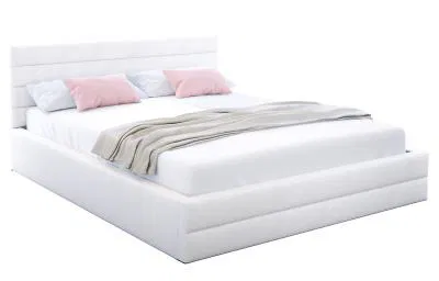 Luxusní postel TOPAZ trinity 90x200 s kovovým roštem BÍLÁ
