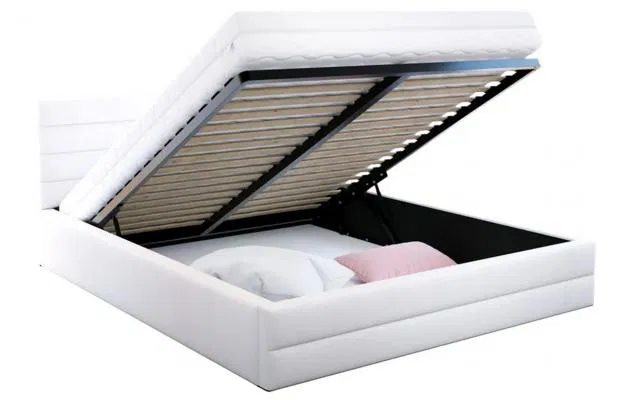 Luxusní postel TOPAZ trinity 90x200 s kovovým roštem BÍLÁ