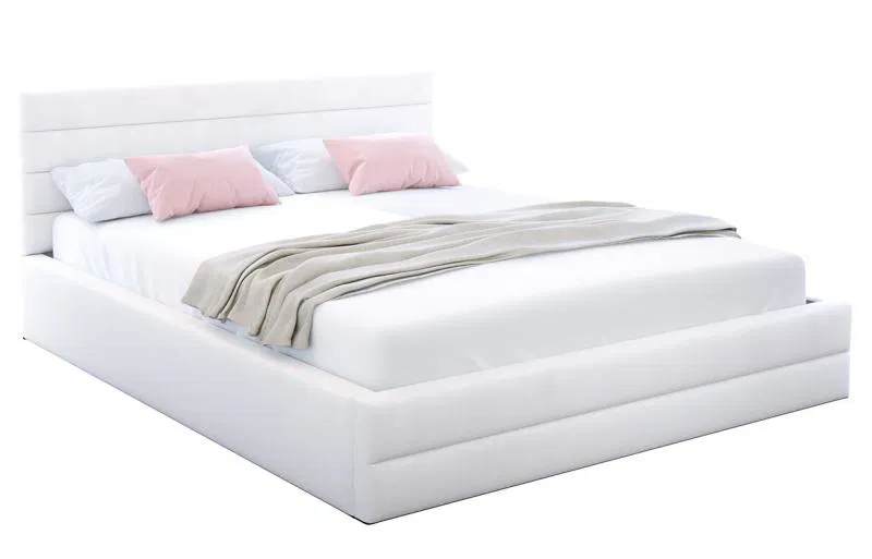 Luxusní postel TOPAZ trinity 90x200 s kovovým roštem BÍLÁ