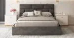 Čalouněná postel PASADENA 90x200 s kovovým roštem GRAFIT