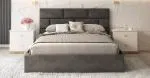 Čalouněná postel PASADENA 140x200 s kovovým roštem GRAFIT