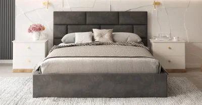 Čalouněná postel PASADENA 180x200 s kovovým roštem GRAFIT