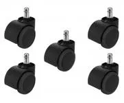 Sada gumových koleček (5 ks) černá