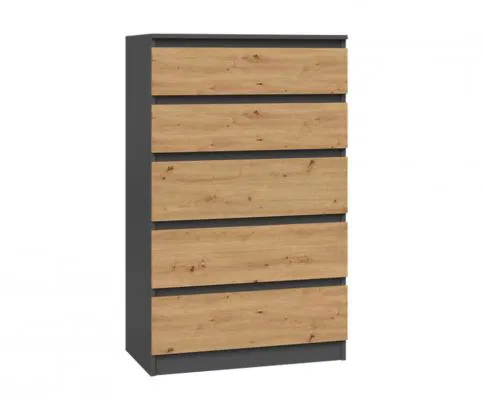 Komoda DANTE ANTRACIT/DUB ARTISAN matná