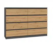 Komoda FJORD ANTRACIT/DUB ARTISAN matná