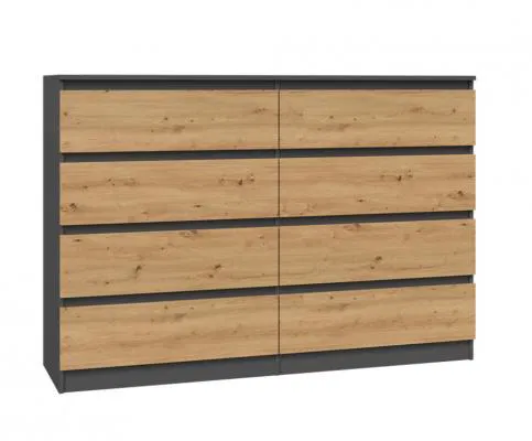 Komoda FJORD ANTRACIT/DUB ARTISAN matná