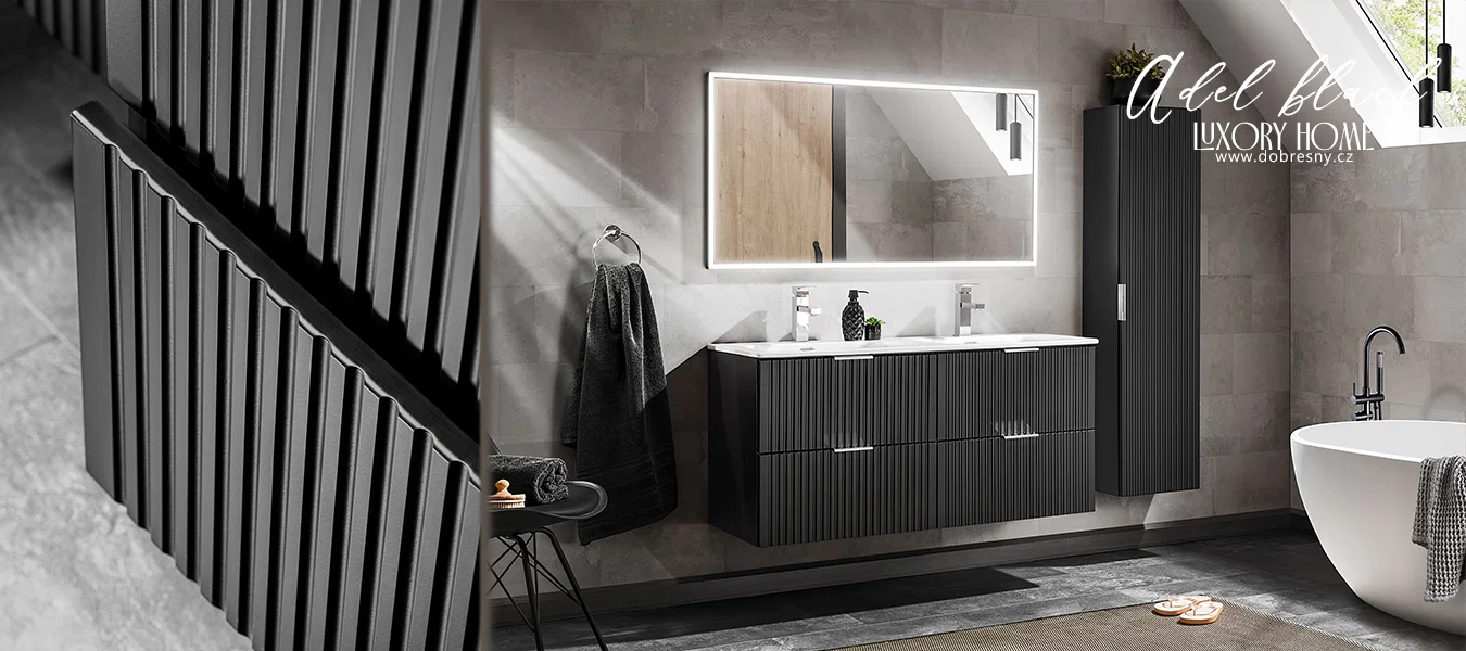 Luxusní koupelnová sestava ADEL BLACK EXCLUSIVE 120cm